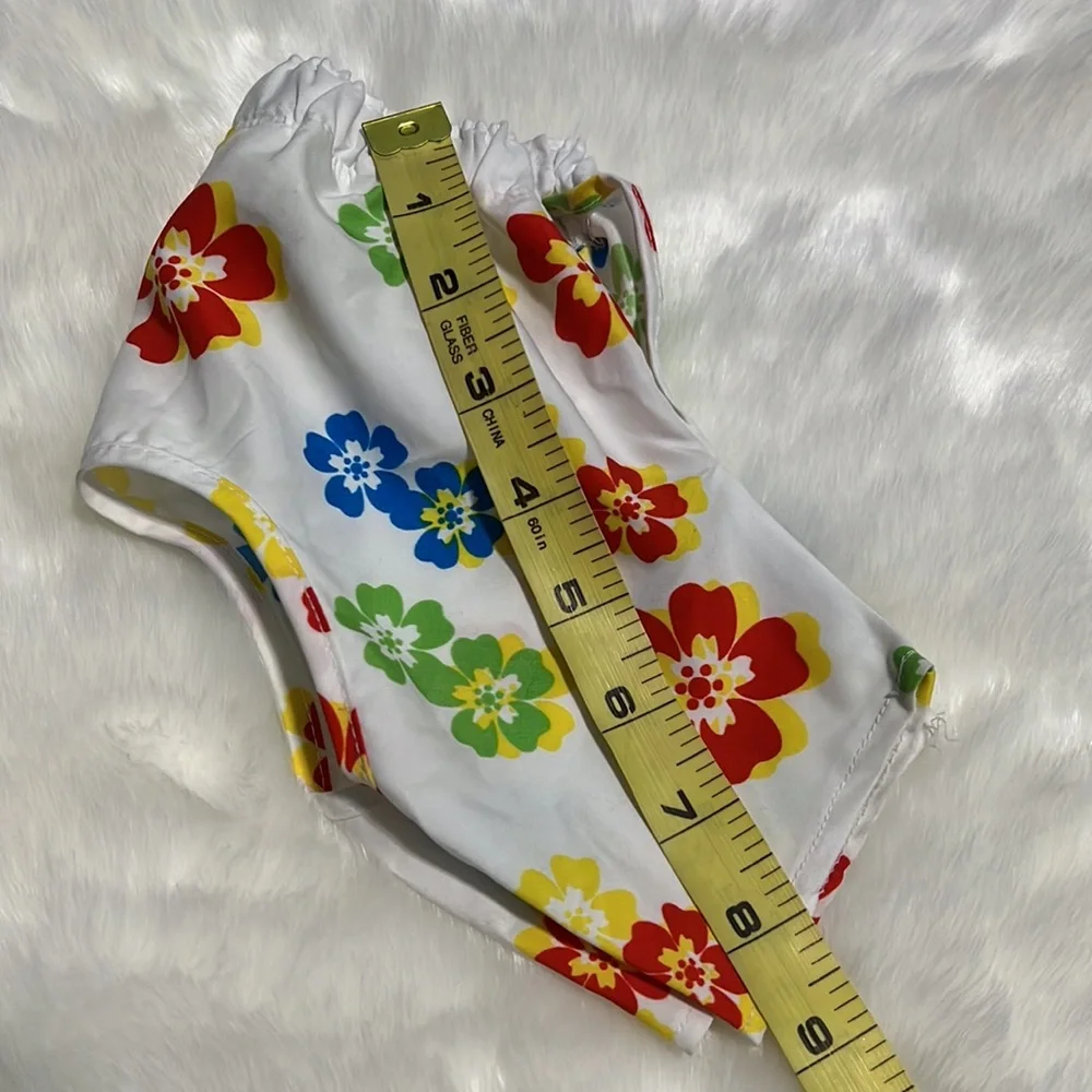 Dog Hawaiian Floral Print Summer Surf Swim Shorts S